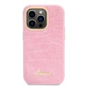 Etui Guess Croco Collection na iPhone 14 Pro - różowe Guess