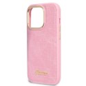Etui Guess Croco Collection na iPhone 14 Pro - różowe Guess