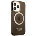 Etui Guess Gold Outline Translucent MagSafe na iPhone 13 Pro Max - czarne Guess