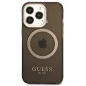 Etui Guess Gold Outline Translucent MagSafe na iPhone 13 Pro / iPhone 13 - czarne Guess