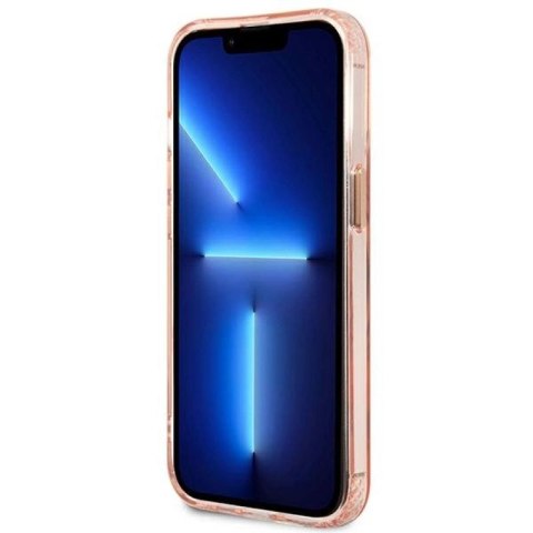 Etui Guess Gold Outline Translucent MagSafe na iPhone 13 Pro / iPhone 13 - różowe Guess