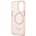 Etui Guess Gold Outline Translucent MagSafe na iPhone 13 Pro / iPhone 13 - różowe Guess