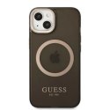 Etui Guess Gold Outline Translucent MagSafe na iPhone 13 - czarne Guess