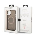 Etui Guess Gold Outline Translucent MagSafe na iPhone 13 - czarne Guess