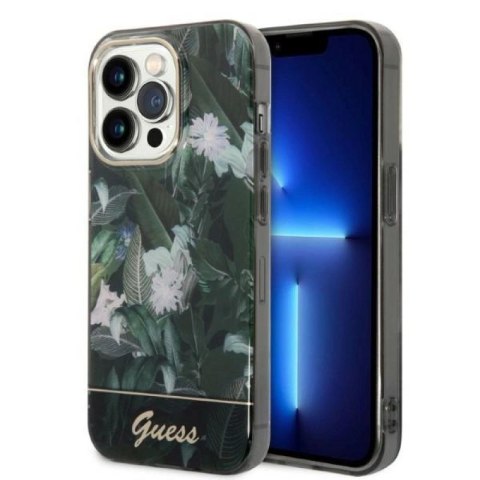 Etui Guess Jungle Collection na iPhone 14 Pro Max - zielone Guess