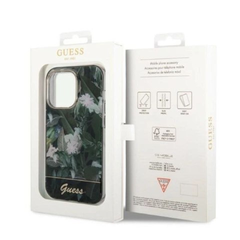 Etui Guess Jungle Collection na iPhone 14 Pro Max - zielone Guess