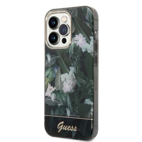 Etui Guess Jungle Collection na iPhone 14 Pro - zielone Guess