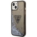 Etui Guess Liquid Glitter Palm Collection na iPhone 14 - czarne Guess