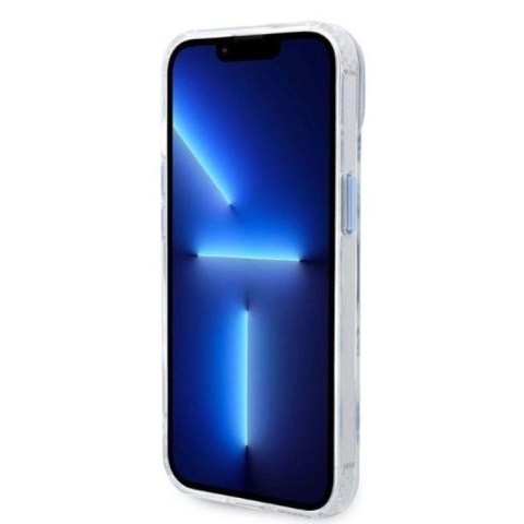 Etui Guess Metal Outline MagSafe na iPhone 14 Plus - niebieskie Guess