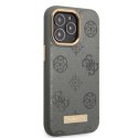 Etui Guess Peony Logo Plate MagSafe na iPhone 13 Pro Max - szare Guess