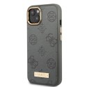 Etui Guess Peony Logo Plate MagSafe na iPhone 13 - szare Guess