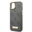 Etui Guess Peony Logo Plate MagSafe na iPhone 13 - szare Guess