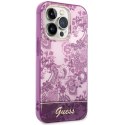 Etui Guess Porcelain Collection na iPhone 14 Pro Max - fuksjowe Guess