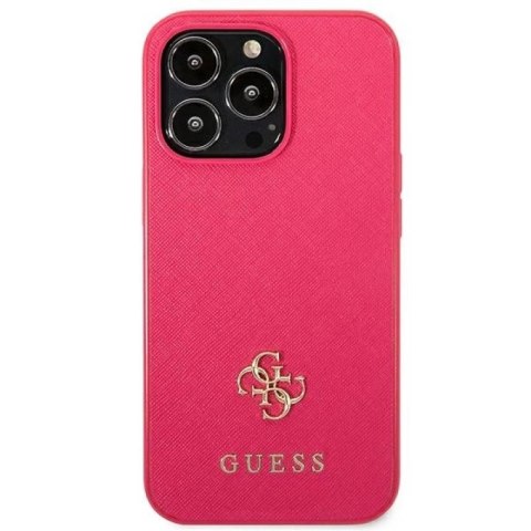 Etui Guess Saffiano 4G Small Metal Logo na iPhone 13 Pro / 13 - różowe Guess
