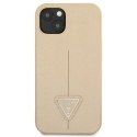 Etui Guess Saffiano Triangle Logo na iPhone 14 Plus - beżowe Guess