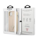 Etui Guess Saffiano Triangle Logo na iPhone 14 Plus - beżowe Guess