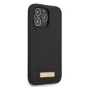 Etui Guess Silicone Logo Plate MagSafe na iPhone 13 Pro Max - czarne Guess