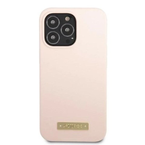 Etui Guess Silicone Logo Plate MagSafe na iPhone 13 Pro Max - różowe Guess