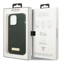 Etui Guess Silicone Logo Plate MagSafe na iPhone 13 Pro Max - zielone Guess