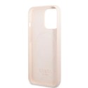 Etui Guess Silicone Logo Plate MagSafe na iPhone 13 Pro / iPhone 13 - różowe Guess