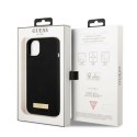 Etui Guess Silicone Logo Plate MagSafe na iPhone 13 - czarne Guess