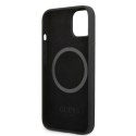 Etui Guess Silicone Logo Plate MagSafe na iPhone 13 mini - czarne Guess