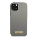 Etui Guess Silicone Logo Plate MagSafe na iPhone 13 - szare Guess