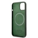 Etui Guess Silicone Logo Plate MagSafe na iPhone 13 - zielone Guess