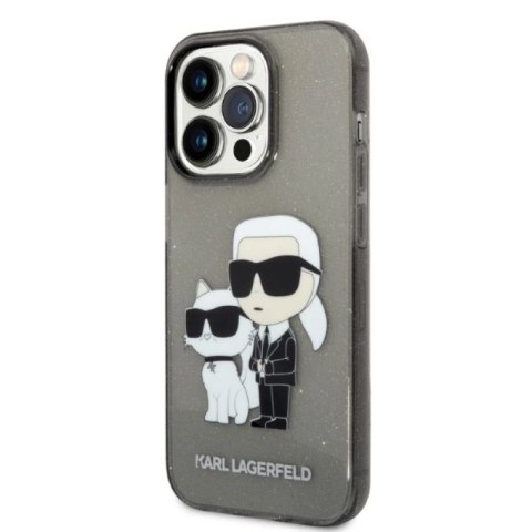 Etui Karl Lagerfeld Glitter Karl&Choupette na iPhone 14 Pro - czarne Karl Lagerfeld