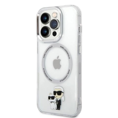 Etui Karl Lagerfeld Iconic Karl&Choupette MagSafe na iPhone 14 Pro - przezroczyste Karl Lagerfeld