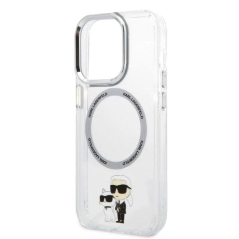 Etui Karl Lagerfeld Iconic Karl&Choupette MagSafe na iPhone 14 Pro - przezroczyste Karl Lagerfeld