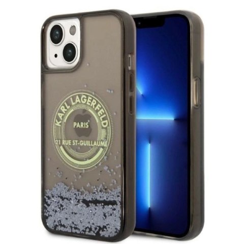 Etui Karl Lagerfeld Liquid Glitter RSG na iPhone 14 Plus - czarne Karl Lagerfeld