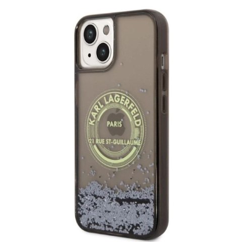 Etui Karl Lagerfeld Liquid Glitter RSG na iPhone 14 Plus - czarne Karl Lagerfeld