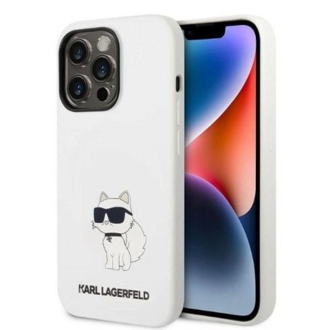 Etui Karl Lagerfeld Silicone Choupette na iPhone 14 Pro - białe Karl Lagerfeld