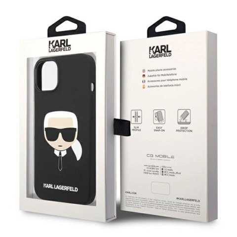 Etui Karl Lagerfeld Silicone Karl's Head MagSafe na iPhone 14 Plus - czarne Karl Lagerfeld