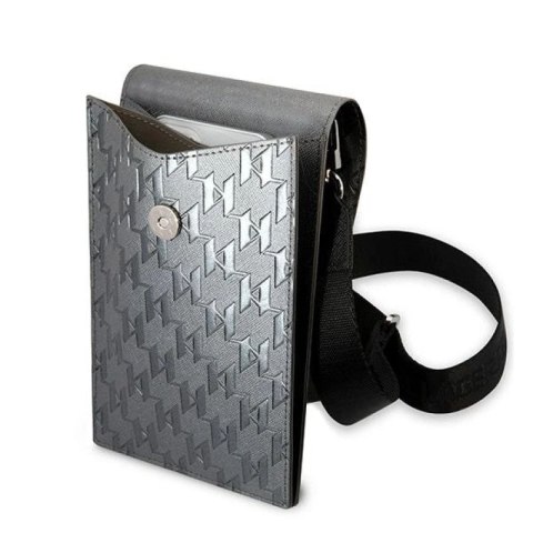 Torebka Karl Lagerfeld Ikonik Karl Monogram Patch - srebrna Karl Lagerfeld