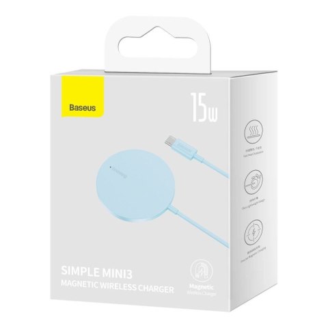 Baseus Simple Mini3 ładowarka magnetyczna MagSafe Qi 15W niebieska Baseus