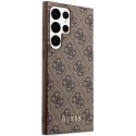 Etui Guess 4G Metal Gold Logo na Samsung Galaxy S23 Ultra - brązowe Guess