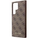 Etui Guess 4G Metal Gold Logo na Samsung Galaxy S23 Ultra - brązowe Guess