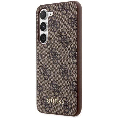 Etui Guess 4G Metal Gold Logo na Samsung Galaxy S23 - brązowe Guess