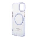 Etui Guess Gold Outline Translucent MagSafe na iPhone 14 - purpurowe Guess