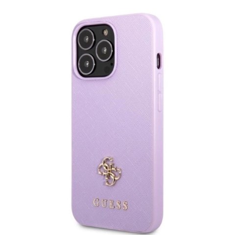Etui Guess Saffiano 4G Small Metal Logo na iPhone 13 Pro Max - purpurowe Guess