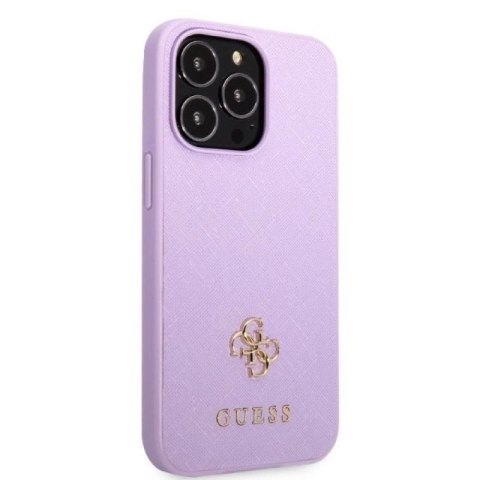 Etui Guess Saffiano 4G Small Metal Logo na iPhone 13 Pro Max - purpurowe Guess