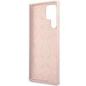 Etui Guess Silicone Script Metal Logo na Samsung Galaxy S23 Ultra - różowe Guess