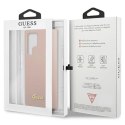 Etui Guess Silicone Script Metal Logo na Samsung Galaxy S23 Ultra - różowe Guess