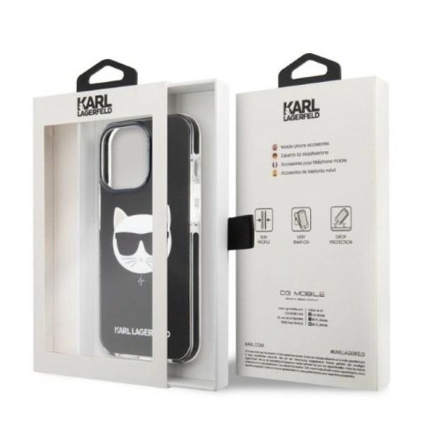 Etui Karl Lagerfeld Choupette Head na iPhone 13 Pro / iPhone 13 - czarne Karl Lagerfeld