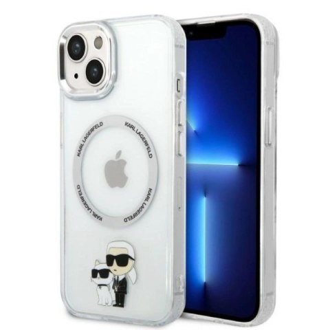 Etui Karl Lagerfeld Iconic Karl&Choupette MagSafe na iPhone 14 Plus - przezroczyste Karl Lagerfeld