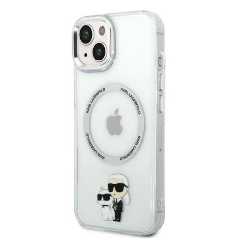Etui Karl Lagerfeld Iconic Karl&Choupette MagSafe na iPhone 14 Plus - przezroczyste Karl Lagerfeld