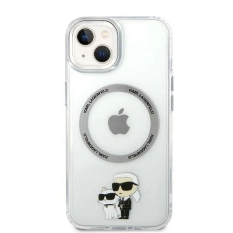 Etui Karl Lagerfeld Iconic Karl&Choupette MagSafe na iPhone 14 Plus - przezroczyste Karl Lagerfeld