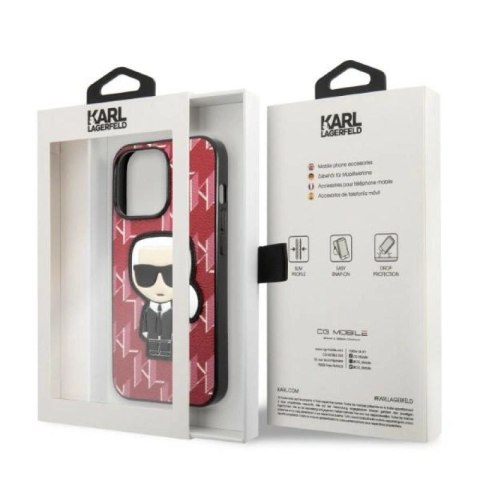 Etui Karl Lagerfeld Monogram Ikonik Patch na iPhone 13 Pro / iPhone 13 - czerwone Karl Lagerfeld